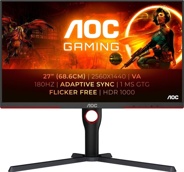 AOC G3 Q27G3XMN Gaming-Monitor, 27 Zoll, QHD 2K Ultra HD, VA-Panel, Schwarz - Bild 3