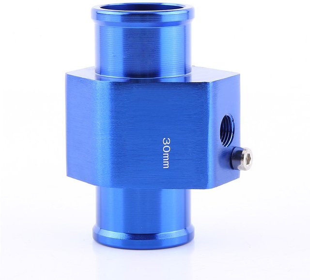ZuiyouBeauty1 Temperatur-Sensor-Adapter aus Metall für Auto-Wassertemperatur, Gelenkrohr-Schlauch, Blau, 30mm - Bild 1