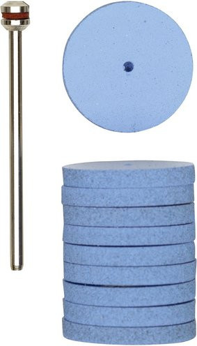 Proxxon Silikon-Polierscheiben Rad Blau, Durchmesser: 22 mm, 10 Stück mit Träger - Bild 1