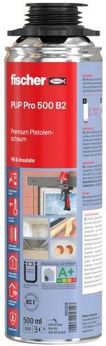 Fischer Pistolenschaum PUP Pro 500 B2 Polyurethan Grau 500ml - Bild 1