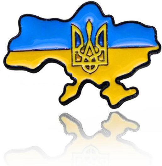 Brosche Ukraine Flagge Karte, Legierung, Unisex - Bild 1