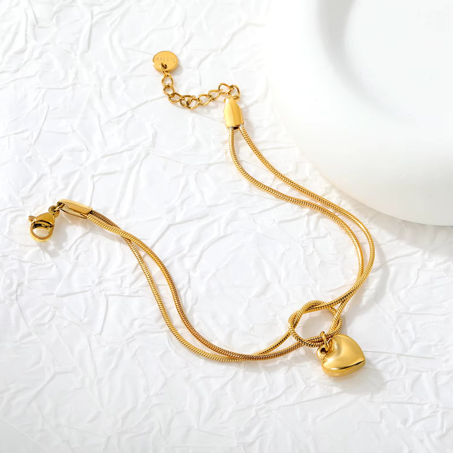 LUXUKISSKIDS Armband, Edelstahl, Gold, Herzanhänger, Unisex - Bild 3