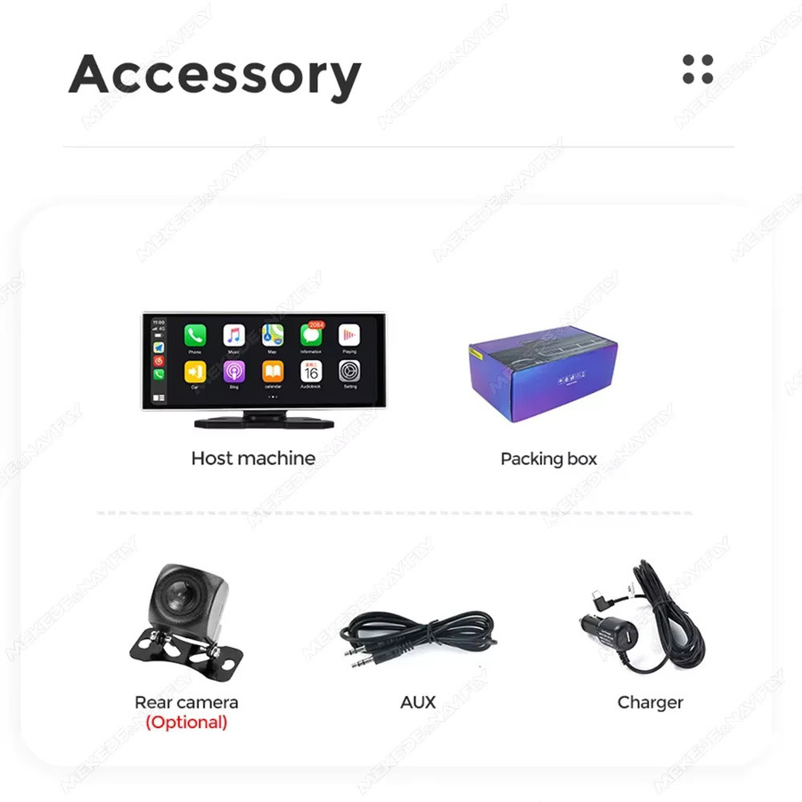 AUTOSHARK Multimedia Autoradio mit Touchscreen, Drahtloses CarPlay und Android Auto, Bluetooth, AUX, FM, DSP und Rückfahrkamera, Schwarz - Bild 5