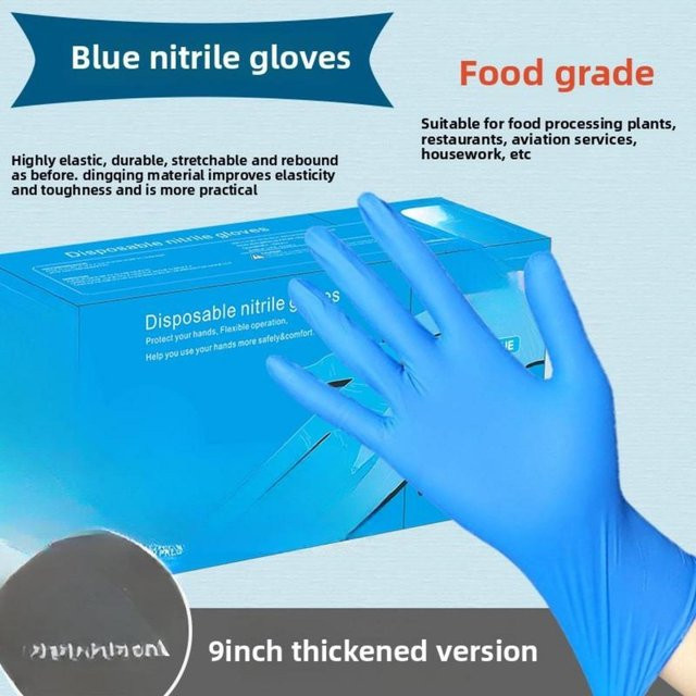 JR-Studio Einweg-Nitrilhandschuhe blau, wasserdicht, latexfrei und puderfrei, 30 Stück - Bild 1