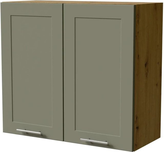 Feldmann-Wohnen Hängeschrank Oslo Eiche Artisan und Reed Green Matt mit Soft-Close-Türen und Regalböden, B/T/H: 80 x 32,5 x 72 cm - Bild 1