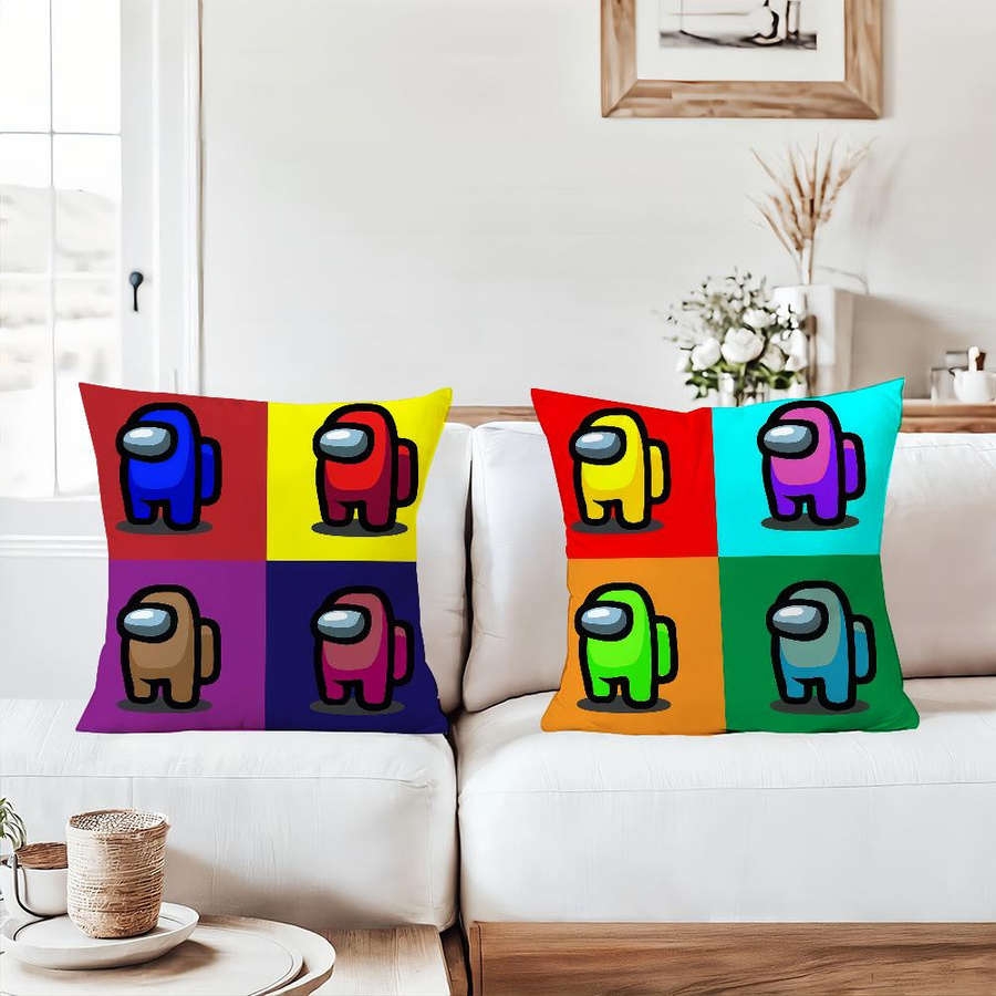 Dekorativer Kissenbezug Among Us Motiv für Sofa und Schlafzimmer, Multicolor, B/T: 18 x 18 cm - Bild 2