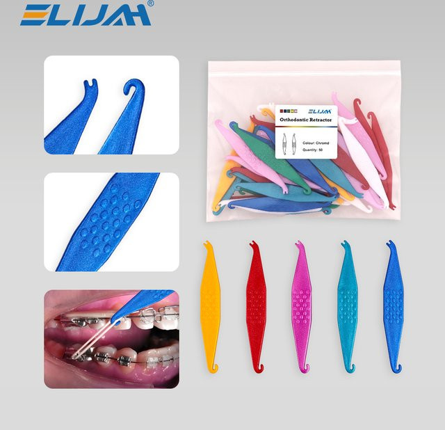 ELIJAH Dental Gummiband Haken, 50 Stück, Kieferorthopädische Einweg Ligatur - Bild 1
