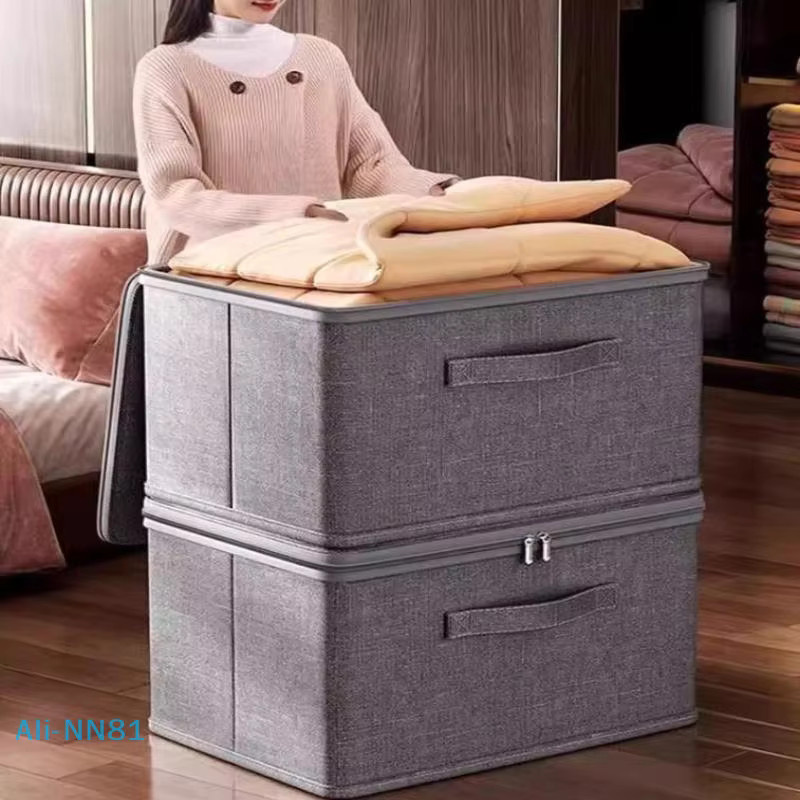Multifunktionale faltbare Aufbewahrungsbox von SHNGki mit Stoffbezug in Grau - Bild 5