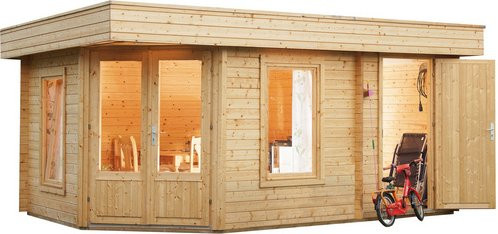WOLFF FINNHAUS Gartenhaus Maja aus Holz in Beige, B/H/T: 503 x 228 x 299 cm - Bild 1