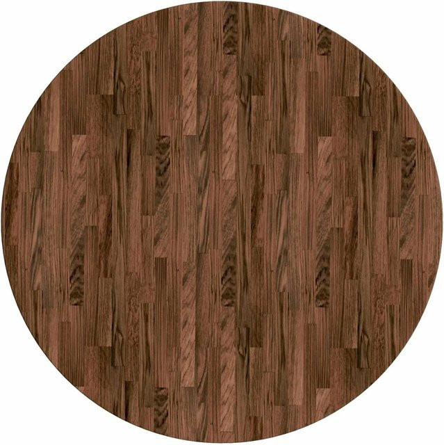 vidaXL Tischplatte aus Massivholz Eiche rund, Dunkelbraun, Durchmesser: 50 cm, Höhe: 4 cm - Bild 1