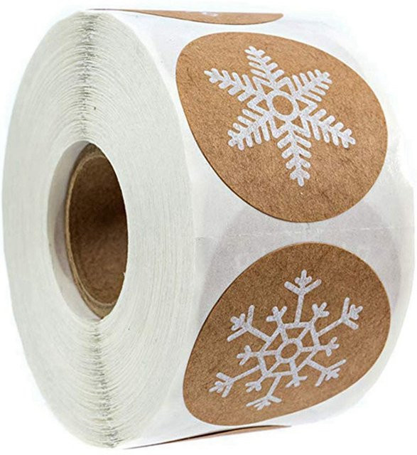 TYFYO Kraftpapier Weihnachtsaufkleber Dankeschön-Aufkleber für Geschenkboxen und Karten, Braun, 500 Stück, Durchmesser: 2,54 cm - Bild 1