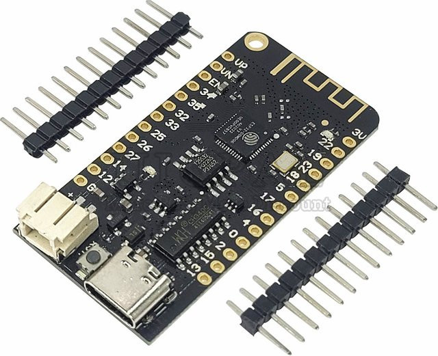 BT-WLAN-Modul UICPAL für MicroPython-Entwicklungsboard mit Bluetooth, Wi-Fi, Lithium-Batterie-Schnittstelle, 4MB Flash-Speicher und USB Typ-C in Schwarz - Bild 1