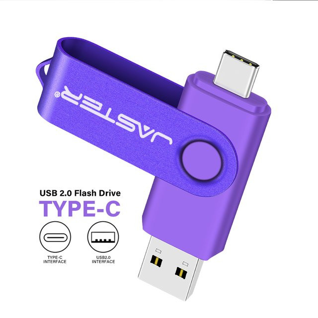 JASTER USB-C USB-Flash-Laufwerk Clip Memory Stick in Lila oder Orange - Bild 1