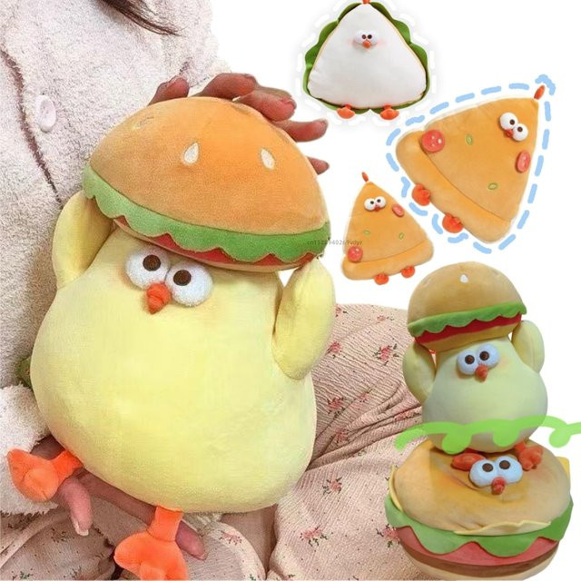 GDzaccly Burger-Sandwich-Pizza-Huhn, Plüschtier, Kissen, bunt/mehrfarbig - Bild 1