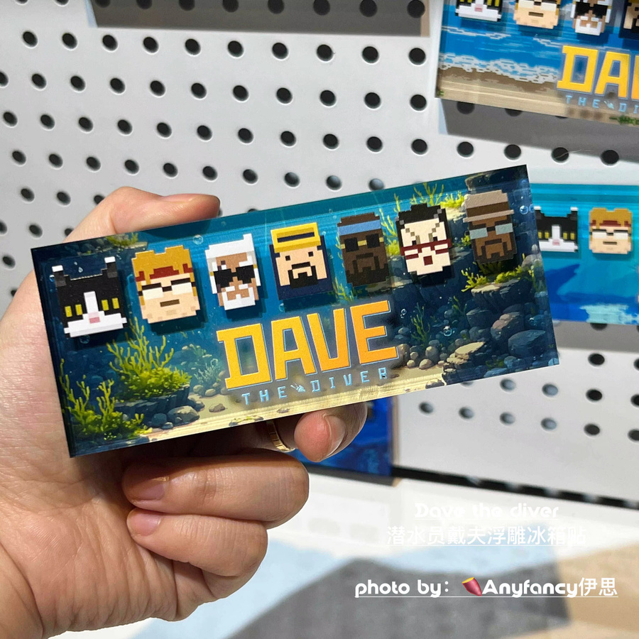 Bandai Dave The Diver Relief Kühlschrankmagnet mit Pixel-Charakter-Design in Multicolour, B/H: 12 x 5 cm - Bild 2