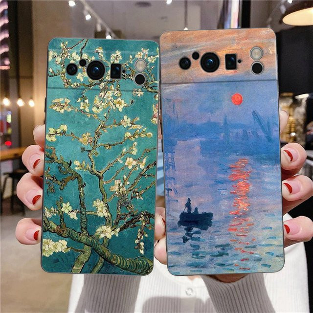 Claude Monet Garden Kunst Handyhülle für Google Pixel 10 9 8 7 Pro und weitere Modelle, Soft TPU Bumper Cover, Schwarz/Mehrfarbig - Bild 1