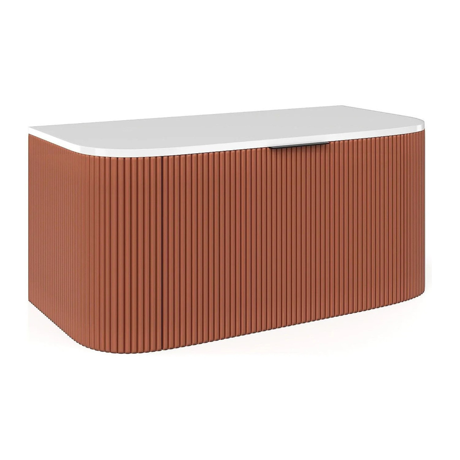 Waschbeckenunterschrank Vente-unique Lomeri in Terracotta, zeitgenössischer Stil, matt und gerillt, B: 99 cm, T: 50 cm, H: 45 cm - Bild 2