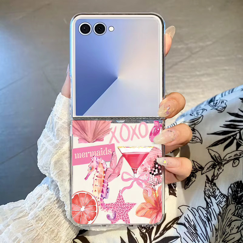 Transparente Handyhülle mit glitzerndem Kristallkugel-Bogenmuster für Samsung Galaxy Z Flip 7 FE, Z Flip 6, Z Flip 5, Z Flip 4 und Z Flip 3 - Bild 1