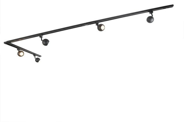 QAZQA Modernes Schienensystem Gissi Schwarz 5-flammig 1-phasig aus Aluminium und Stahl - Bild 1