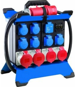 AS-SCHWABE CEE-Standstromverteiler STECKY DUO mit 3 CEE-Steckern 400V, 32 A, 5-polig, Blau - Bild 1