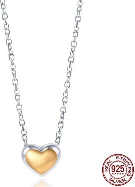 YIRAN Jewelry Halskette, herzförmig, 925 Silber, Gold, Damen - Bild 1