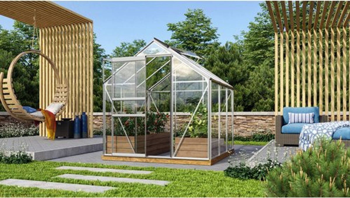 Vitavia Gewächshaus Venus 3800 aus eloxiertem Aluminium in Silber für deine Pflanzenzucht im Garten - Bild 4