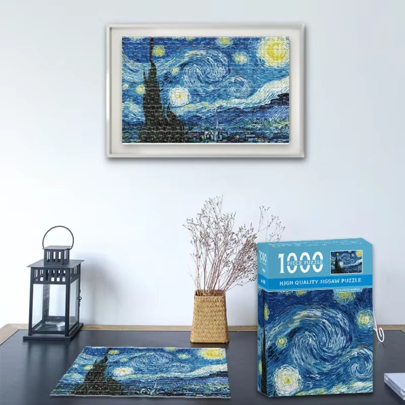 MaxRenard Van Gogh Sonnenblumen, Mandelblüte, Sternennacht, Puzzle, 1.000 Teile, ab 14 Jahre - Bild 3