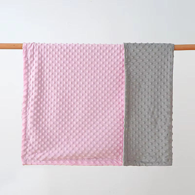 Weiche Samt-Baby-Wickeldecke in Bicolor-Optik für Jungen und Mädchen, B/B: 100 x 80 cm - Bild 1