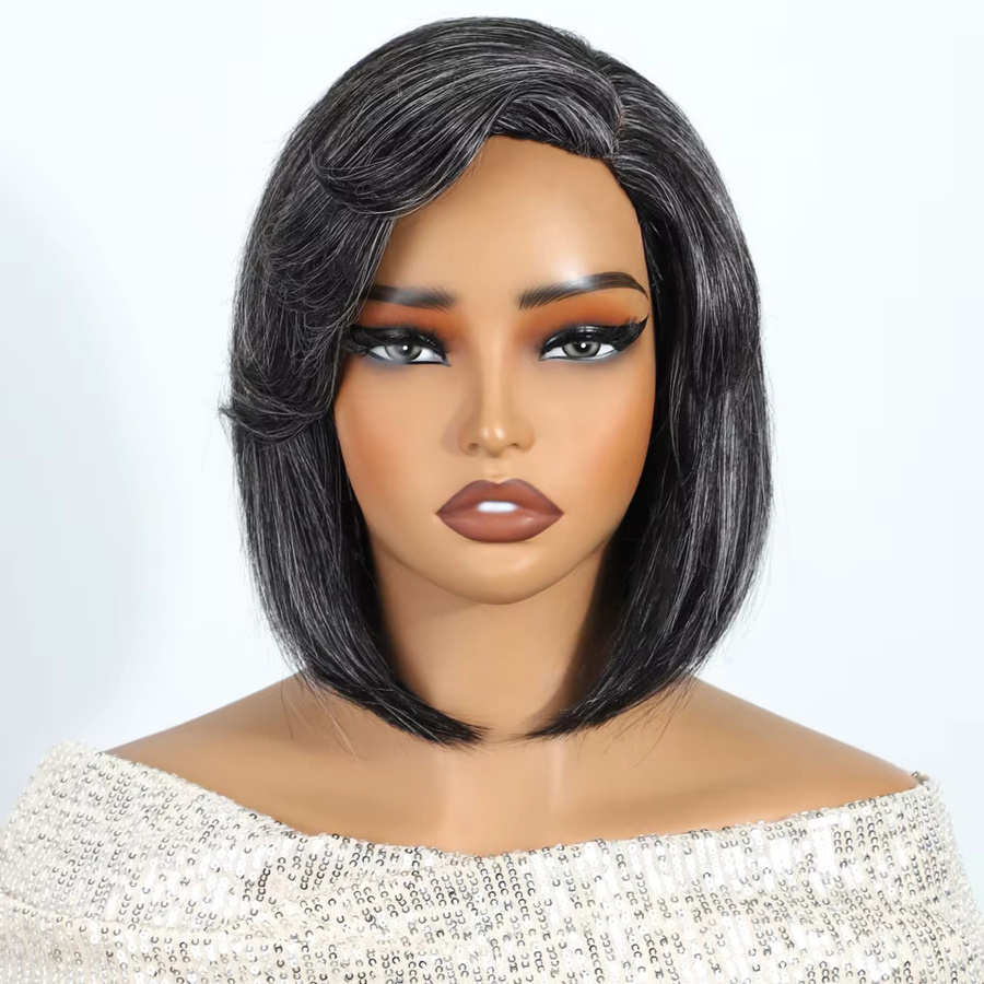 Allure Pixie Bob-Perücke, 25,4 cm, dunkelgrau, 100 % Echthaar - Bild 1