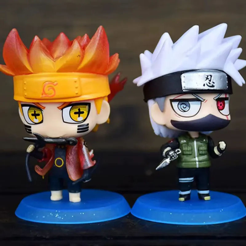 6-teiliges Bandai Naruto Actionfiguren-Set mit Sasuke, Kakashi und weiteren Charakteren, mehrfarbige Kunststoff-Dekorationsfiguren für Fans - Bild 4