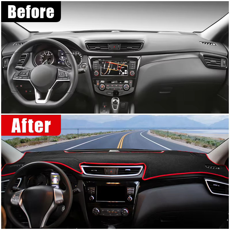 YaLumei Dashboard Abdeckung für Nissan Qashqai J11 in Schwarz als rutschfeste Sonnenschutz Matte - Bild 2