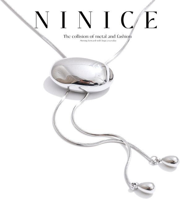 NiNice Halskette Edelstahl, Silber, 70 cm, Damen - Bild 1
