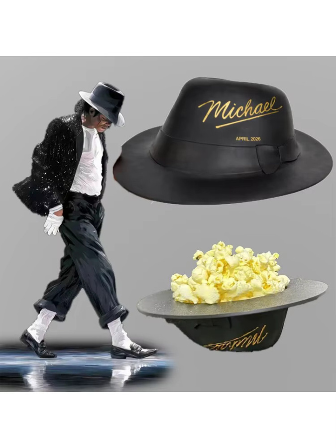 Potdemiel Michael Jackson Popcorn-Eimerhut in Schwarz als 3D-gedruckter Popcorn-Behälter und Partydekoration für Fans - Bild 5