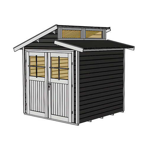 WEKA Holz-Gartenhaus mit Pultdach in Anthrazit und Weiß, modernes Design aus europäischer Fichte, B/H/T: 231 x 252 x 209 cm - Bild 3