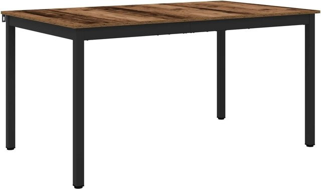 vidaXL Esstisch aus Metall und Holzwerkstoff in Schwarz und Braun, rechteckig, B/T/H: 90 x 90 x 75 cm - Bild 1