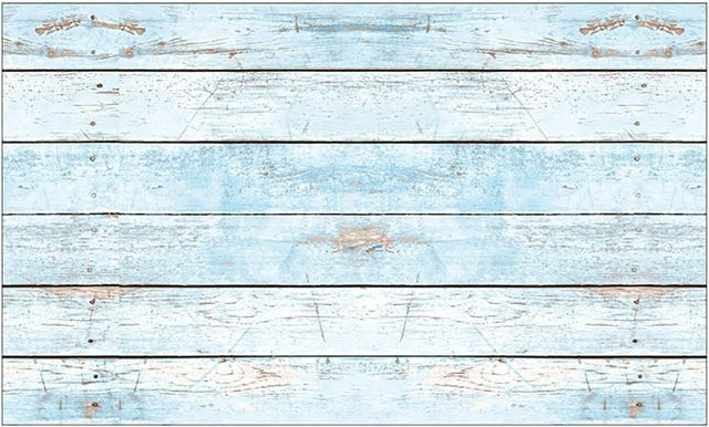 MySpotti Küchenrückwand Profix Cucina Wood Light in Hellblau-Weiß mit Holzoptik und Aluminium-Abschluss B: 100 cm, H: 60 cm - Bild 1