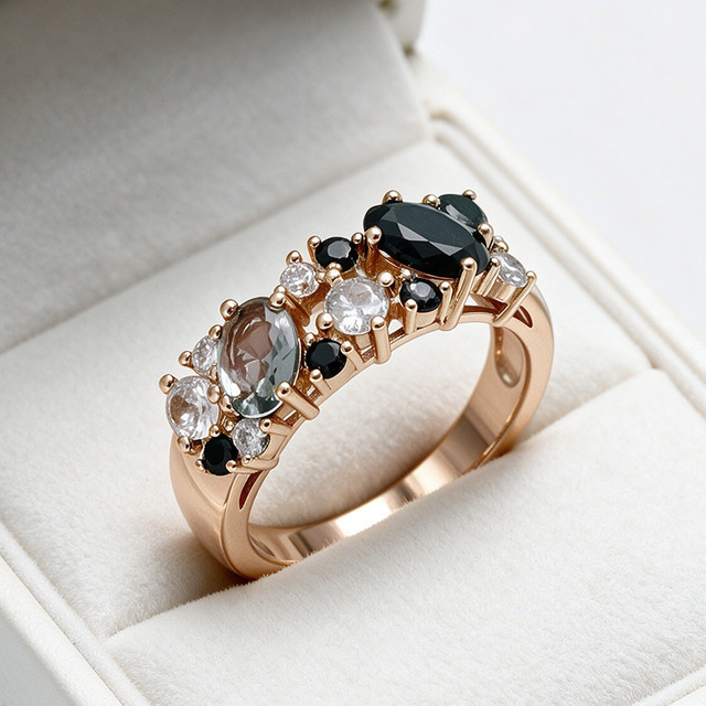 Wbmqda Ring, 585 Gold, Roségold, Zirkonia, Damen - Bild 1