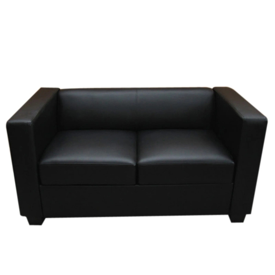 MCW 2er Sofa Lille in Schwarz aus Leder im modernen Lounge-Stil - Bild 3