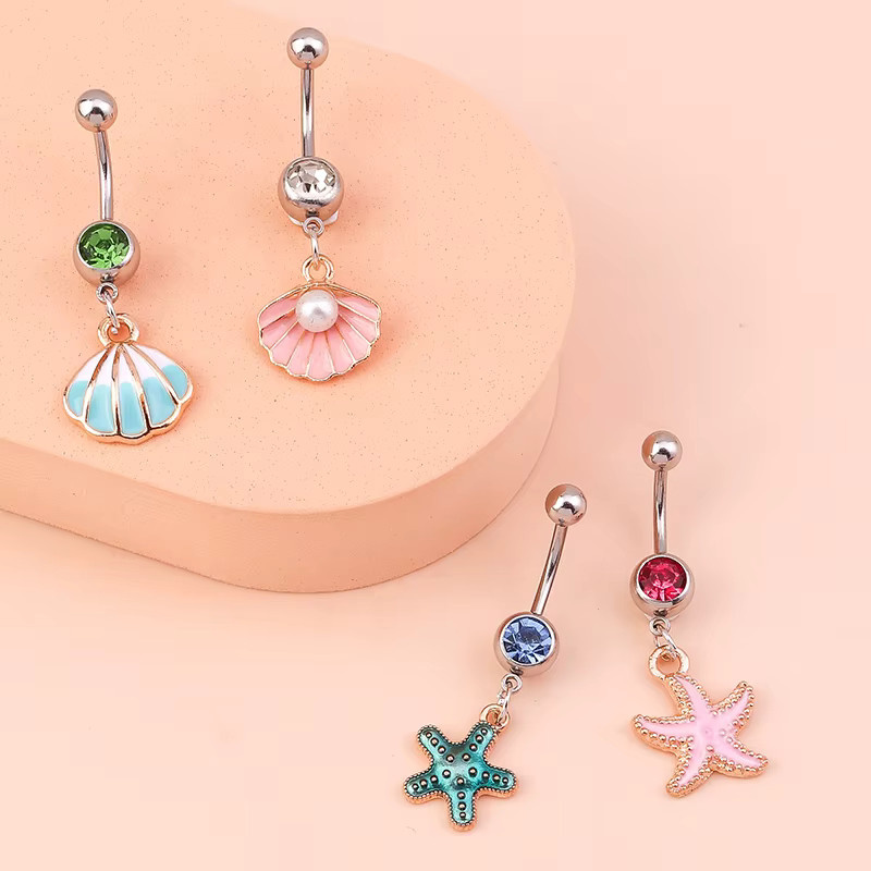 Tenande Bauchnabelring Edelstahl, Perle, Damen - Bild 2