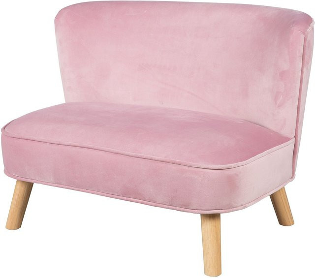 Roba Kindersofa gepolstert mit Samtstoff in Rosa Mauve - Bild 1