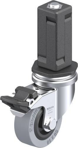 Blickle Lenkrolle LRA-VPA 50G-FI-EV04 mit Feststeller, Rad-Durchmesser: 50 mm, Tragfähigkeit: 40 kg, Schwarz-Grau - Bild 1