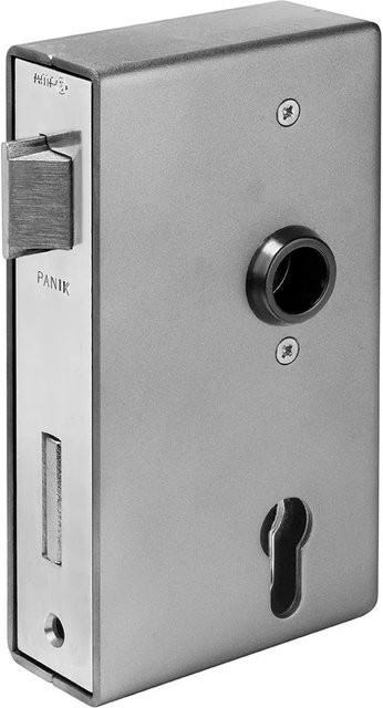 FeNau Anti-Panikschloss verzinkt in Silber mit Wechselfunktion E DIN R, H x B x T: 17,2 x 9,4 x 3,0 cm - Bild 1