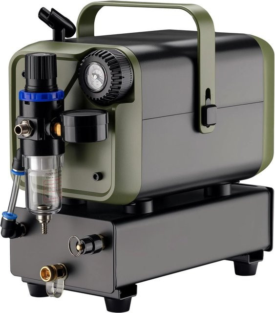 Wiltec Airbrush Kompressor Hs-679F in Grün mit 28l/Min Luftleistung - Bild 1