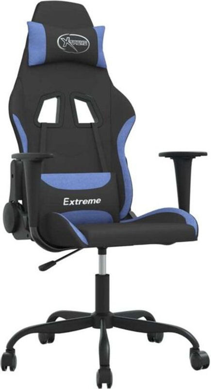 vidaxl Gamingstuhl mit Massagefunktion aus Stoff in Schwarz und Blau - Bild 1