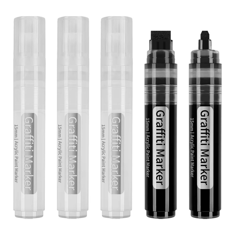 Lichtechter Acrylmarker in Weiß mit 15 mm breiter Spitze für DIY-Projekte und Schule - Bild 3