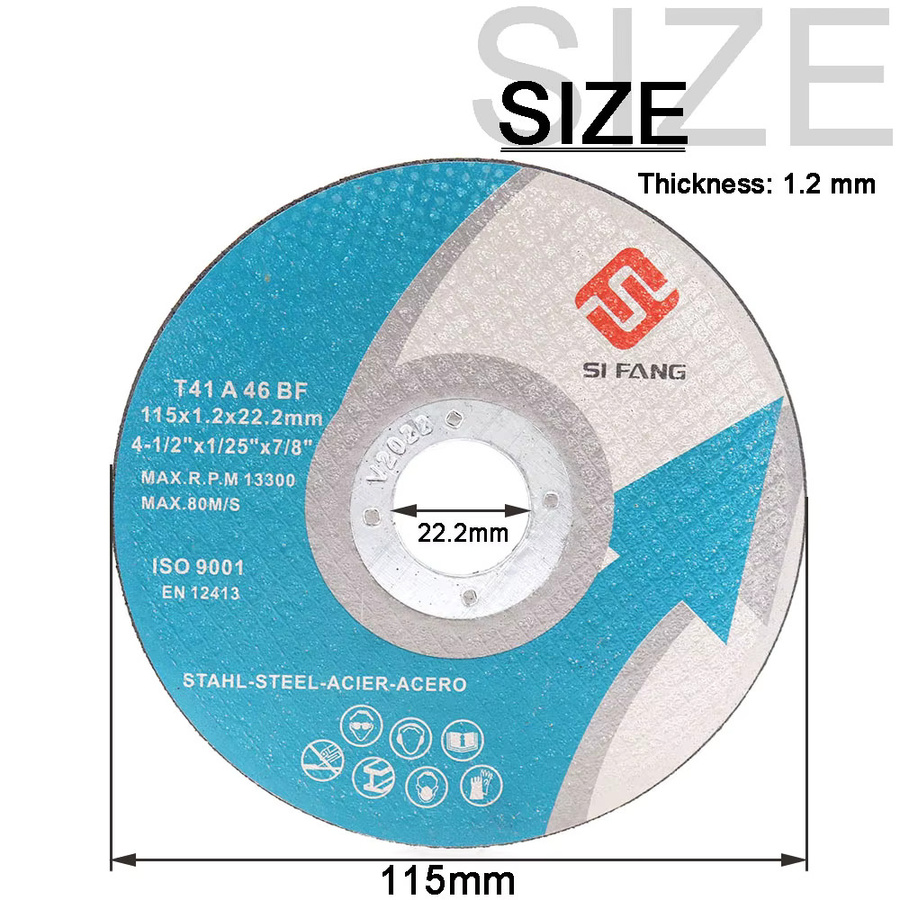 NuoDunco Metall-Trennscheibe für Winkelschleifer, Durchmesser: 115 mm, Dicke: 1,2 mm, zum Schneiden von Edelstahl und Eisen - Bild 2