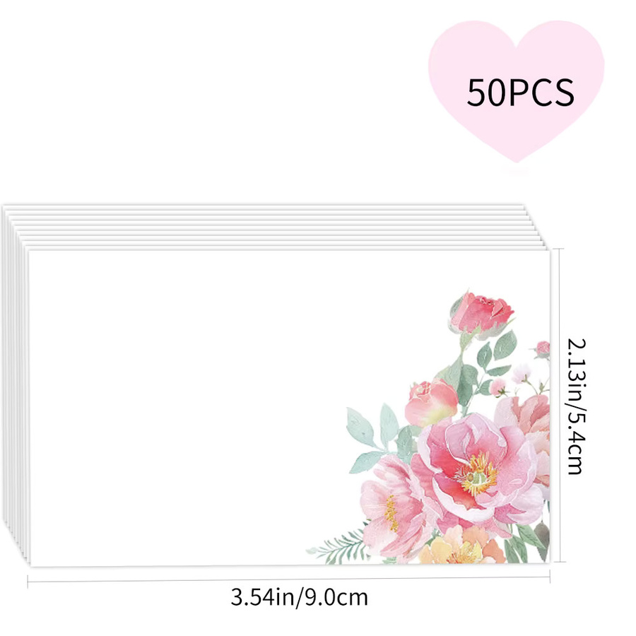 50 Stück leere Aquarell-Blumen-Grußkarten in Multicolor für Hochzeiten, Geburtstage und besondere Anlässe - Bild 2