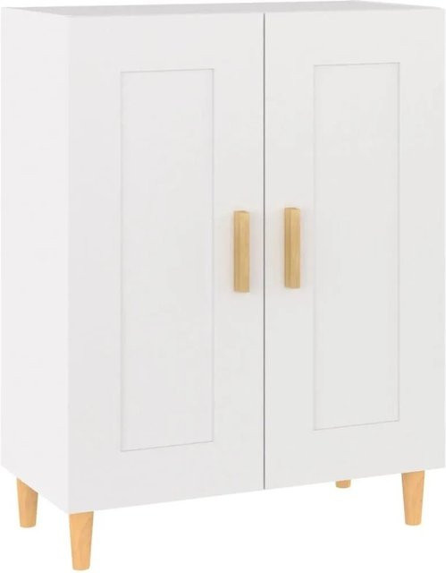 vidaXL Sideboard Weiß aus Holzwerkstoff und Eukalyptus, B/T/H: 69,5 x 34,0 x 90,0 cm - Bild 1