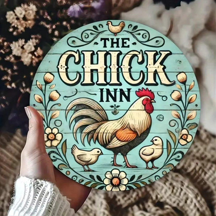 Potdemiel Chicken Inn Vintage-Wandkunst aus Eisen, quadratisch, B/H: 19,81 x 19,81 cm - Bild 4