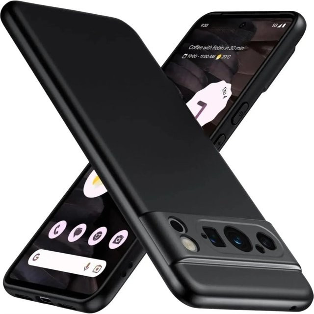 Stoßfeste TPU-Schutzhülle aus flüssigem Silikon für Google Pixel 6, 7, 8, 9, Pro, 6A, 7A, 8A in Schwarz und Rot - Bild 1